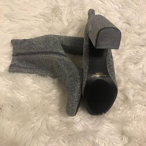 Silver glittery heel boots